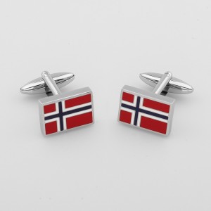 Modeschmuck Accessoire Emaille Manschettenknöpfe Norwegische Flagge Manschettenknöpfe