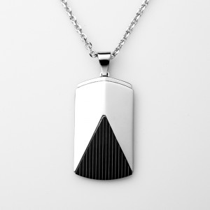 Juwel aus Edelstahl Zwei Ton Black Plating Halskette Gutes Geschenk für Ehemann Freund